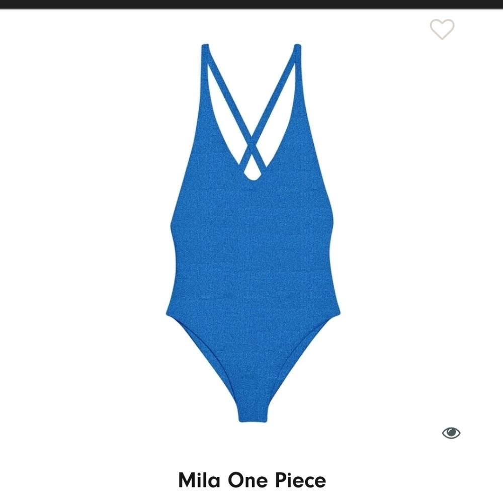 Jade swim mila one piece swimsuit blue sheen color size Medium